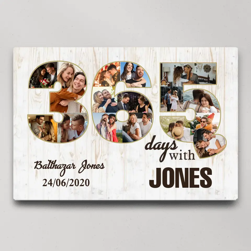 365 Days With My Love Custom Canvas Poster 1 Year Anniversary Gift For Boyfriend