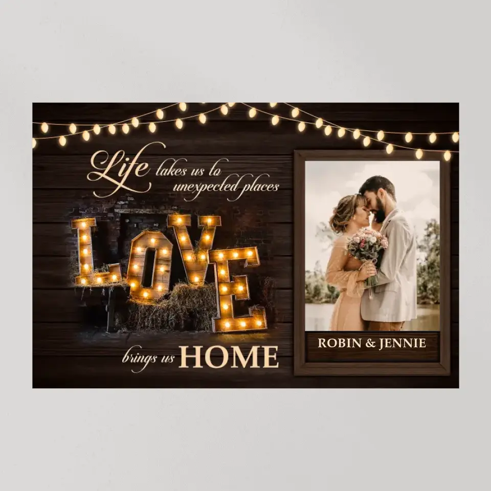 Life Takes Us To Unexpected Places Custom Canvas Poster Anniversary Gift For Couples