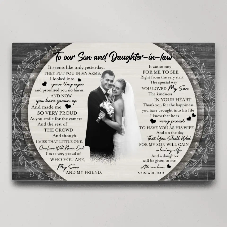 Eternal Bonds: A Gift of Art for Our Daughter-in-Law and Son, Wall Art Canvas/Poster, Gift For Son & Daughter-in-law | 309IHPBNCA1034