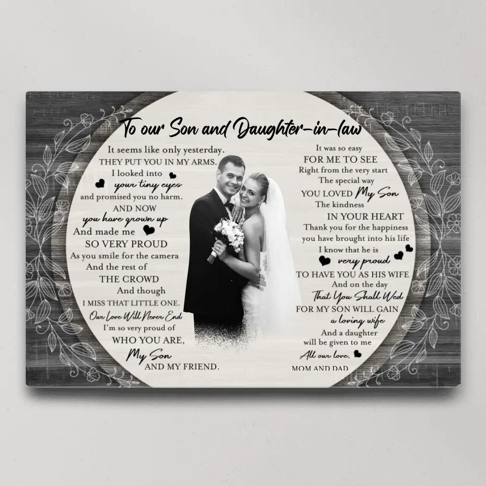 Eternal Bonds: A Gift of Art for Our Daughter-in-Law and Son, Wall Art Canvas/Poster, Gift For Son & Daughter-in-law | 309IHPBNCA1034