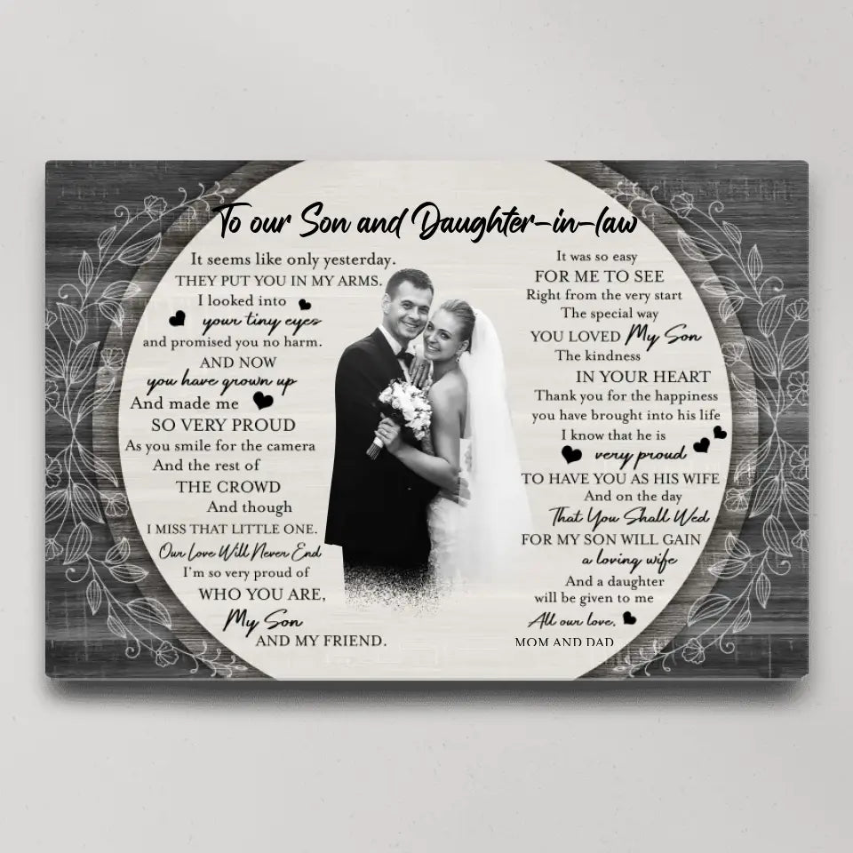 Eternal Bonds: A Gift of Art for Our Daughter-in-Law and Son, Wall Art Canvas/Poster, Gift For Son & Daughter-in-law | 309IHPBNCA1034