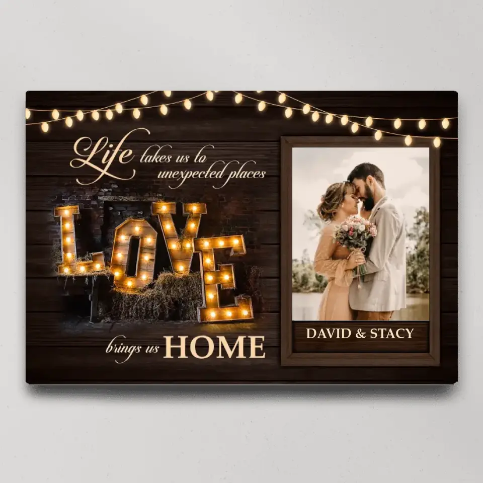 Life Takes Us To Unexpected Places Custom Canvas Poster Anniversary Gift For Couples