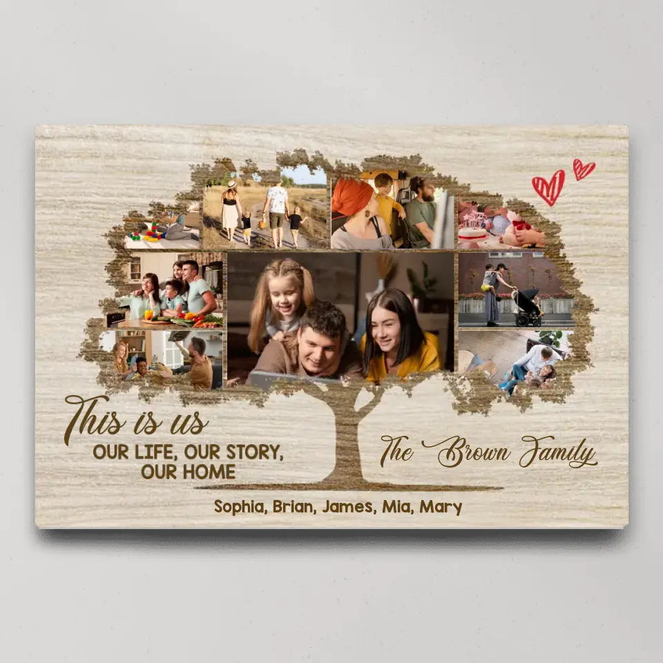 This Is Us Our Life Our Story Our Home Family Tree Custom Canvas Poster Anniversary Gift For Parents