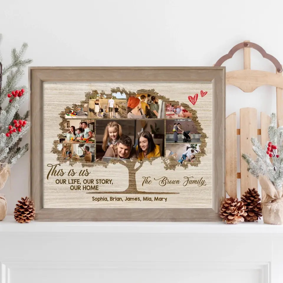 This Is Us Our Life Our Story Our Home Family Tree Custom Canvas Poster Anniversary Gift For Parents