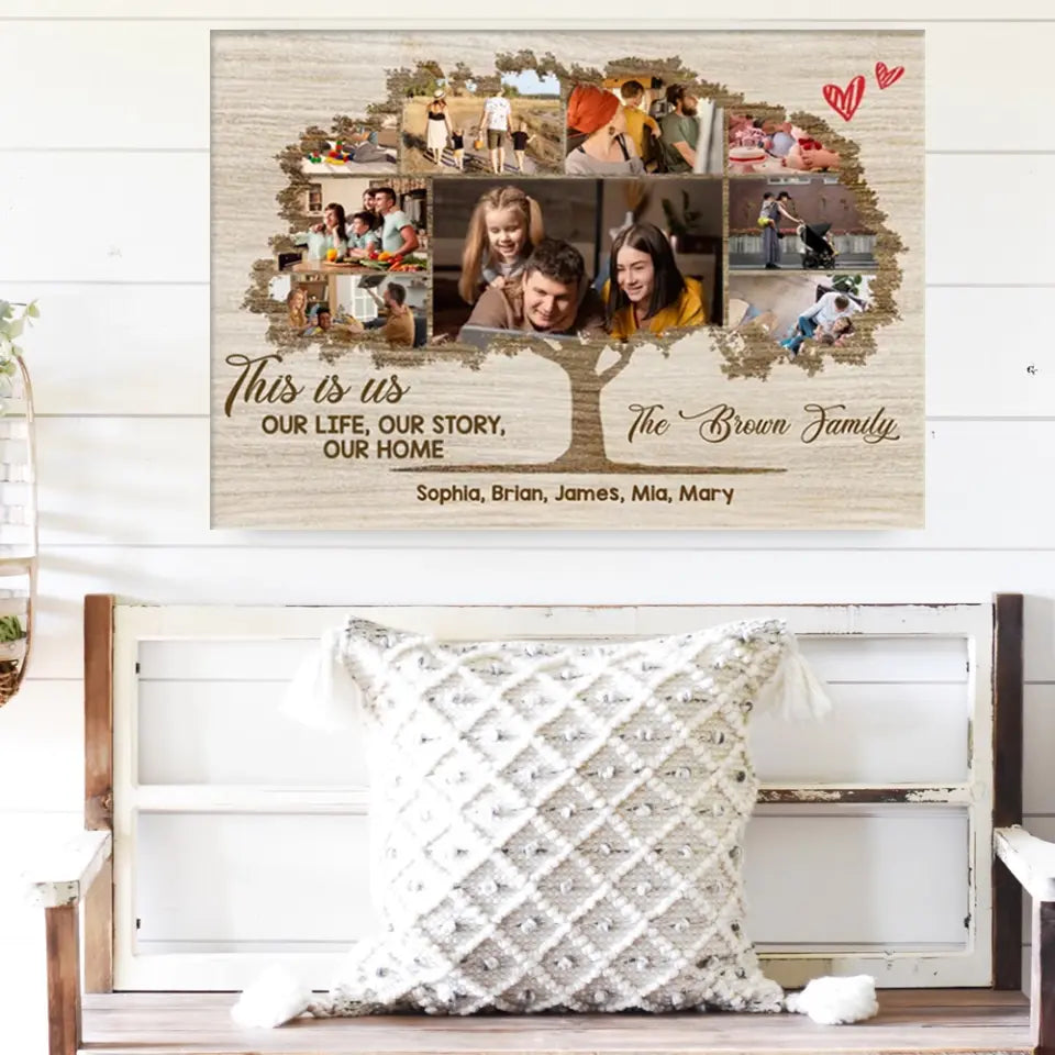 This Is Us Our Life Our Story Our Home Family Tree Custom Canvas Poster Anniversary Gift For Parents