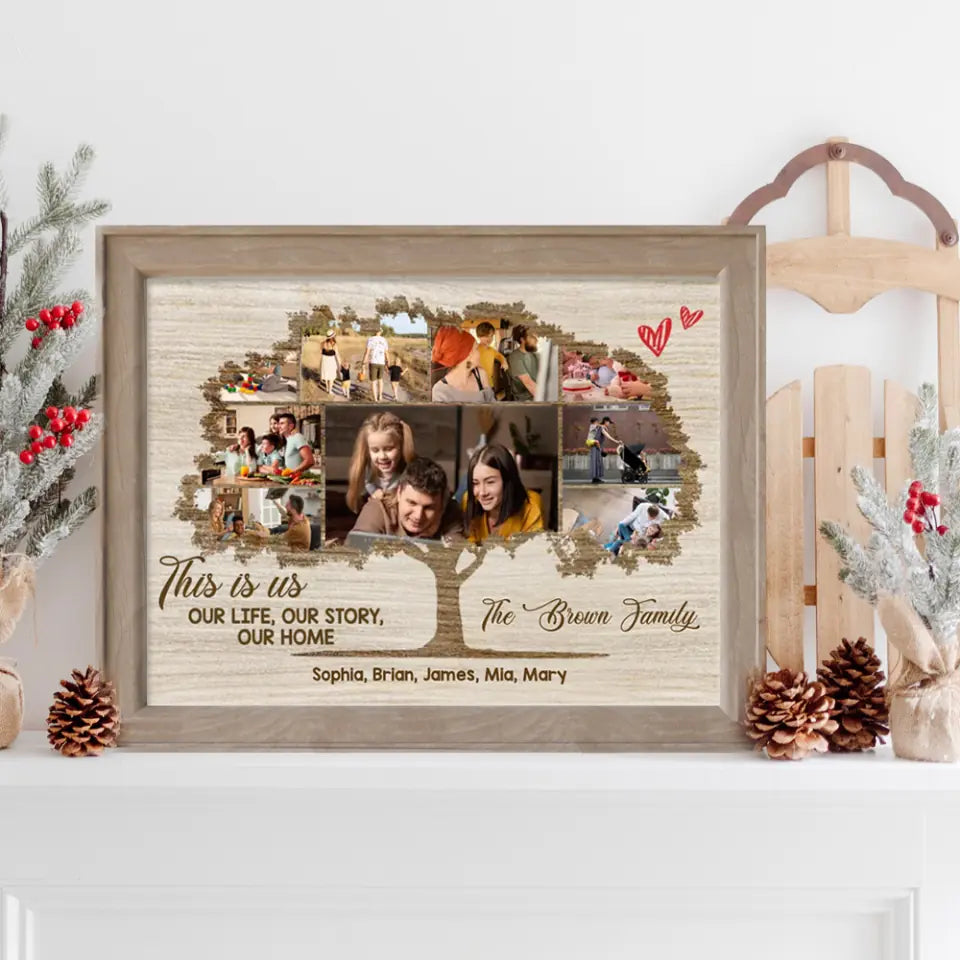 This Is Us Our Life Our Story Our Home Family Tree Custom Canvas Poster Anniversary Gift For Parents
