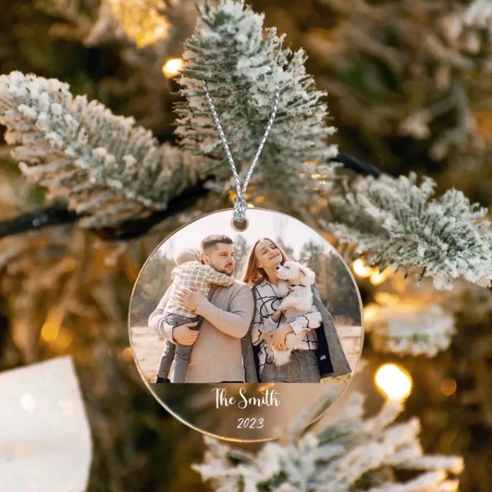 Custom Favorite Song - Personalized Acrylic Ornament with Photo - Christmas Gift for Her Him