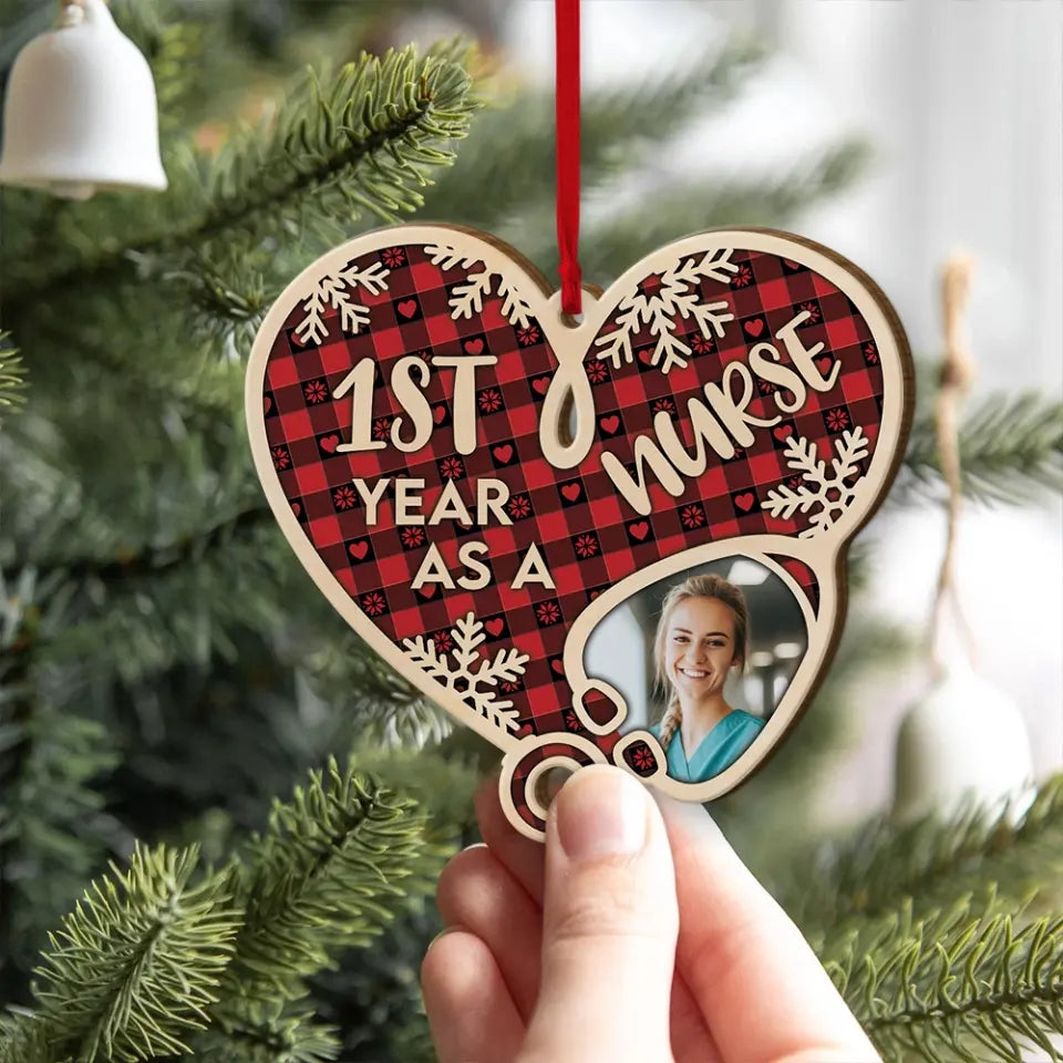 1st Year As A Nurse - Personalized Wooden Ornament - Gift For Nurse