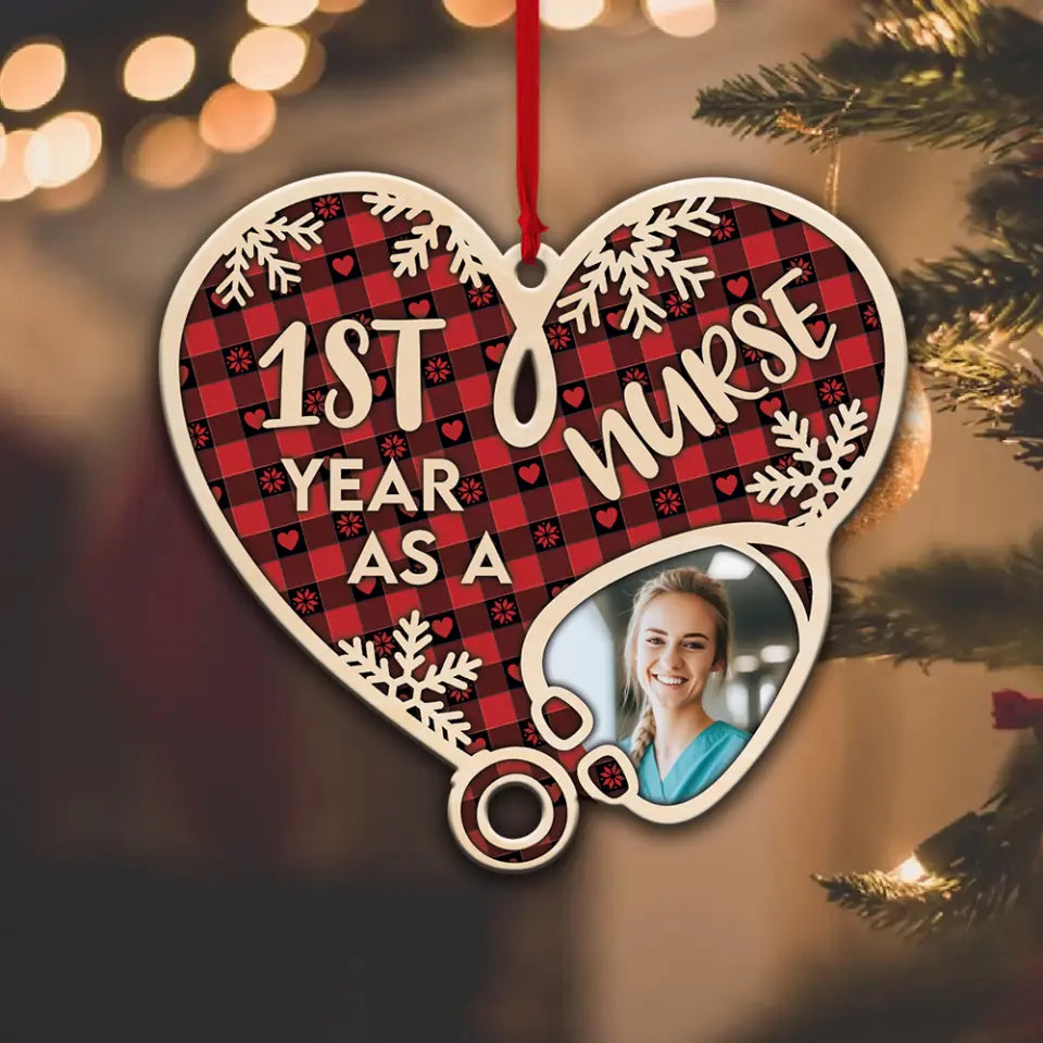 1st Year As A Nurse - Personalized Wooden Ornament - Gift For Nurse