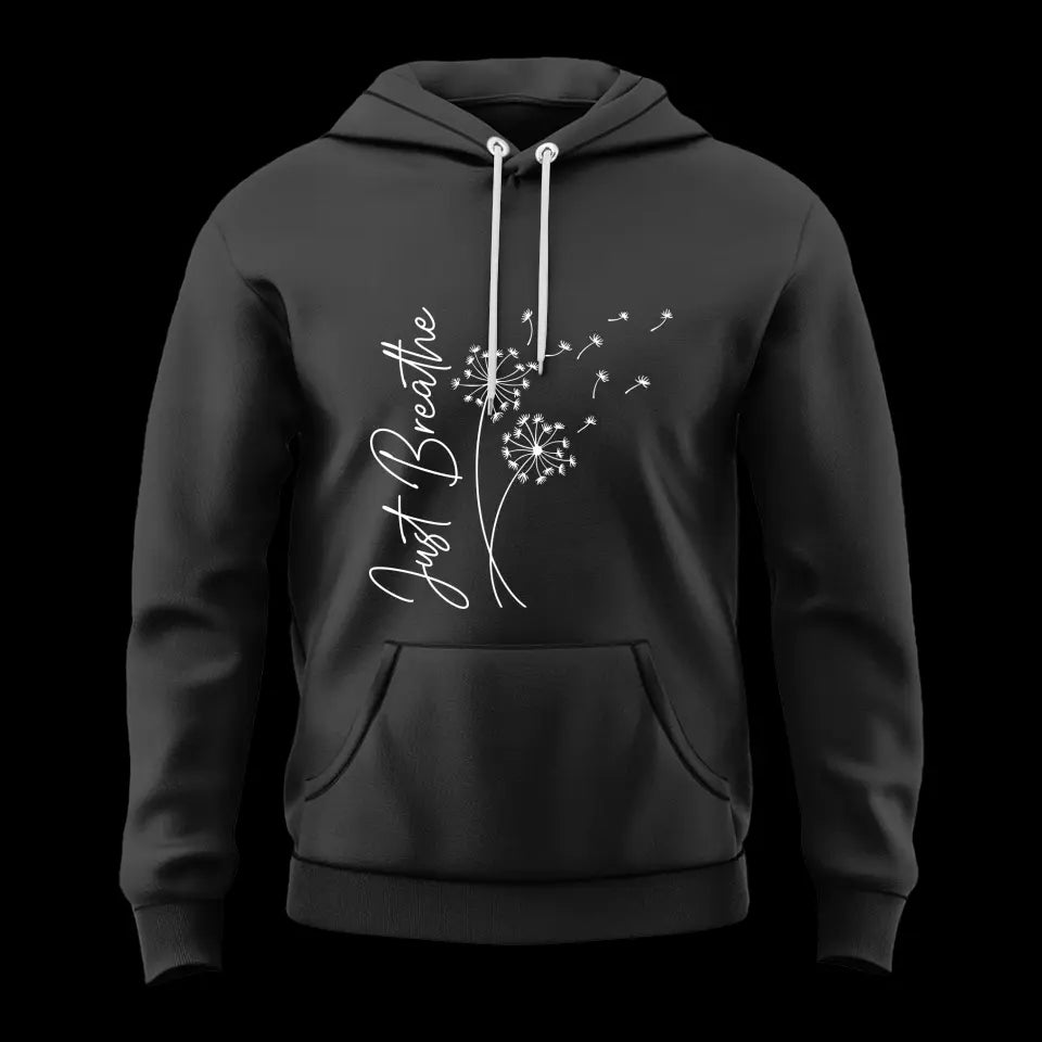 Just Breathe, Standard Hoodie, Neck Sweatshirt,  Gift For Spiritual People Yoga Lovers