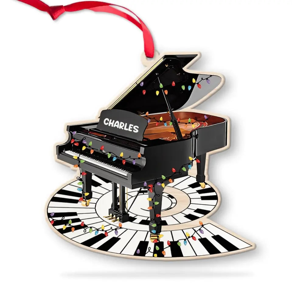 Piano Shape Wooden Ornament Electric Keyboard Decorations