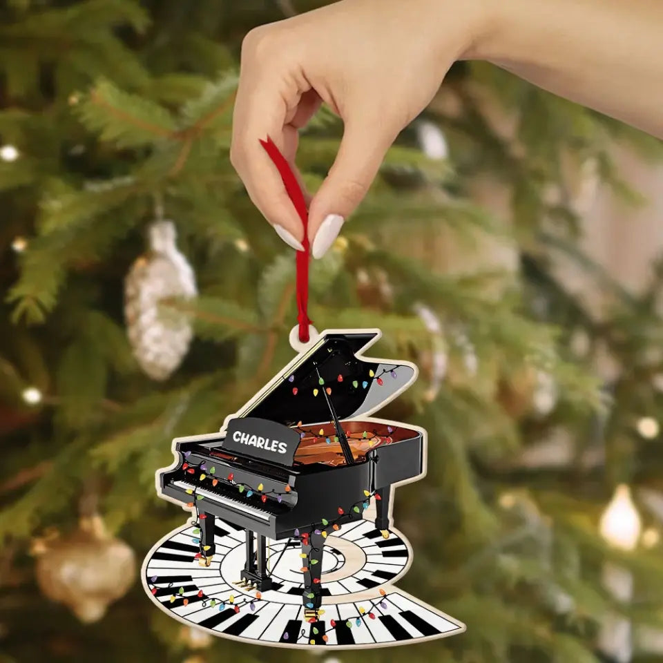 Piano Shape Wooden Ornament Electric Keyboard Decorations