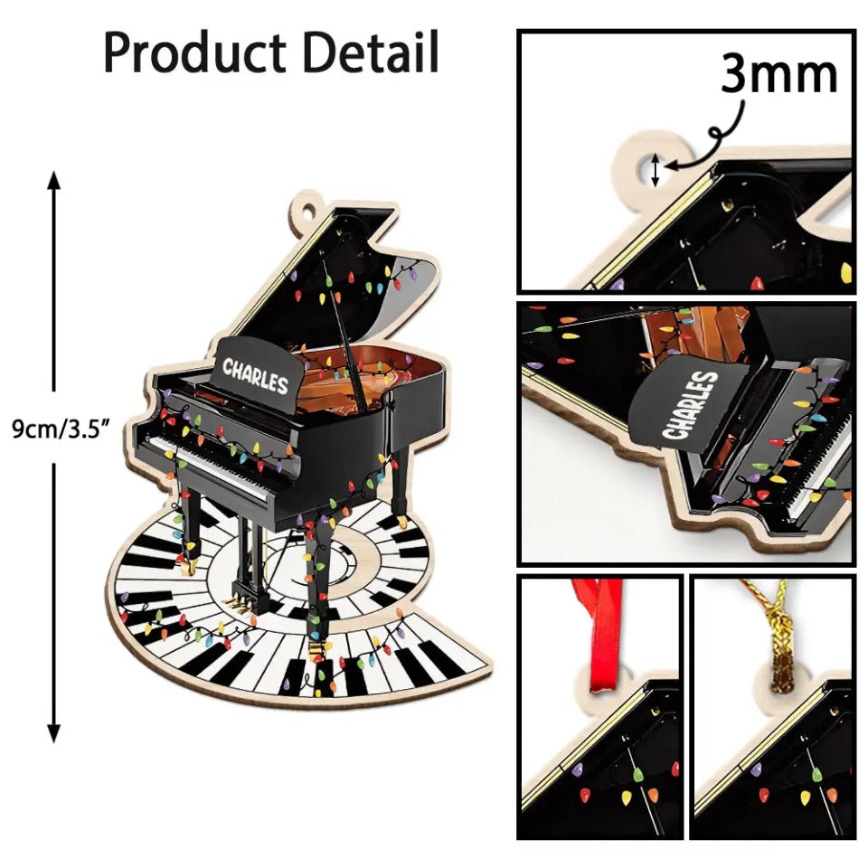 Piano Shape Wooden Ornament Electric Keyboard Decorations