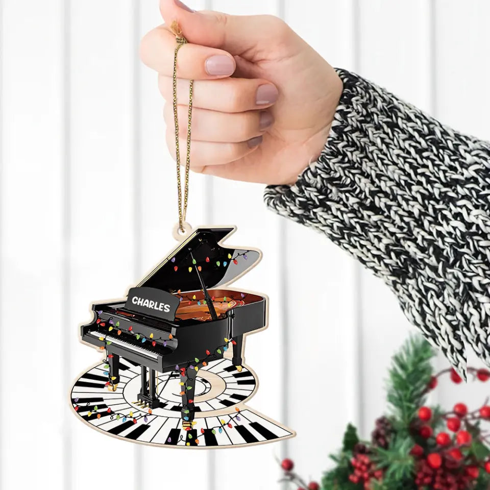 Piano Shape Wooden Ornament Electric Keyboard Decorations