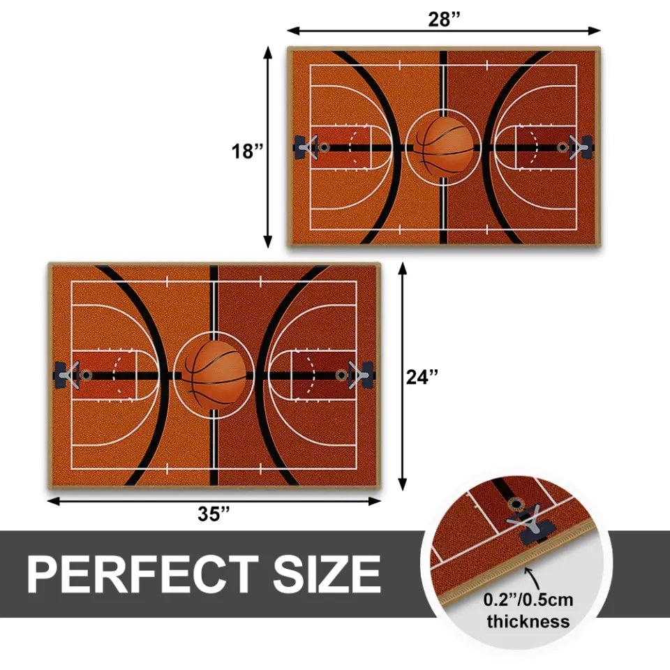 Basketball Court Rug Special Doormat Gift For Kids Basketball Lovers