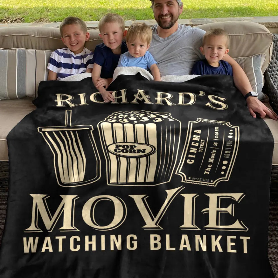 Movie Watching Blanket, Personalized Fleece Blanket, Gift For Movie Theatre Lovers 
| 311IHPLNCS1176