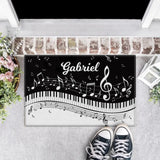 Abstract Piano Music Note Black White, Doormat, Gift For Music, Piano, Dance Lovers | 312IHPBNRR1316