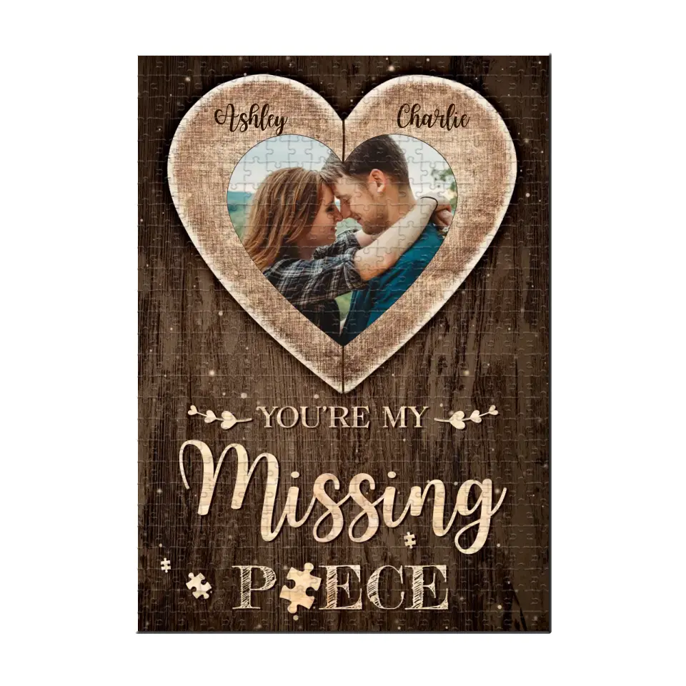 You Are My Missing Piece, Personalized Rectangle Puzzle, Gift For Couple