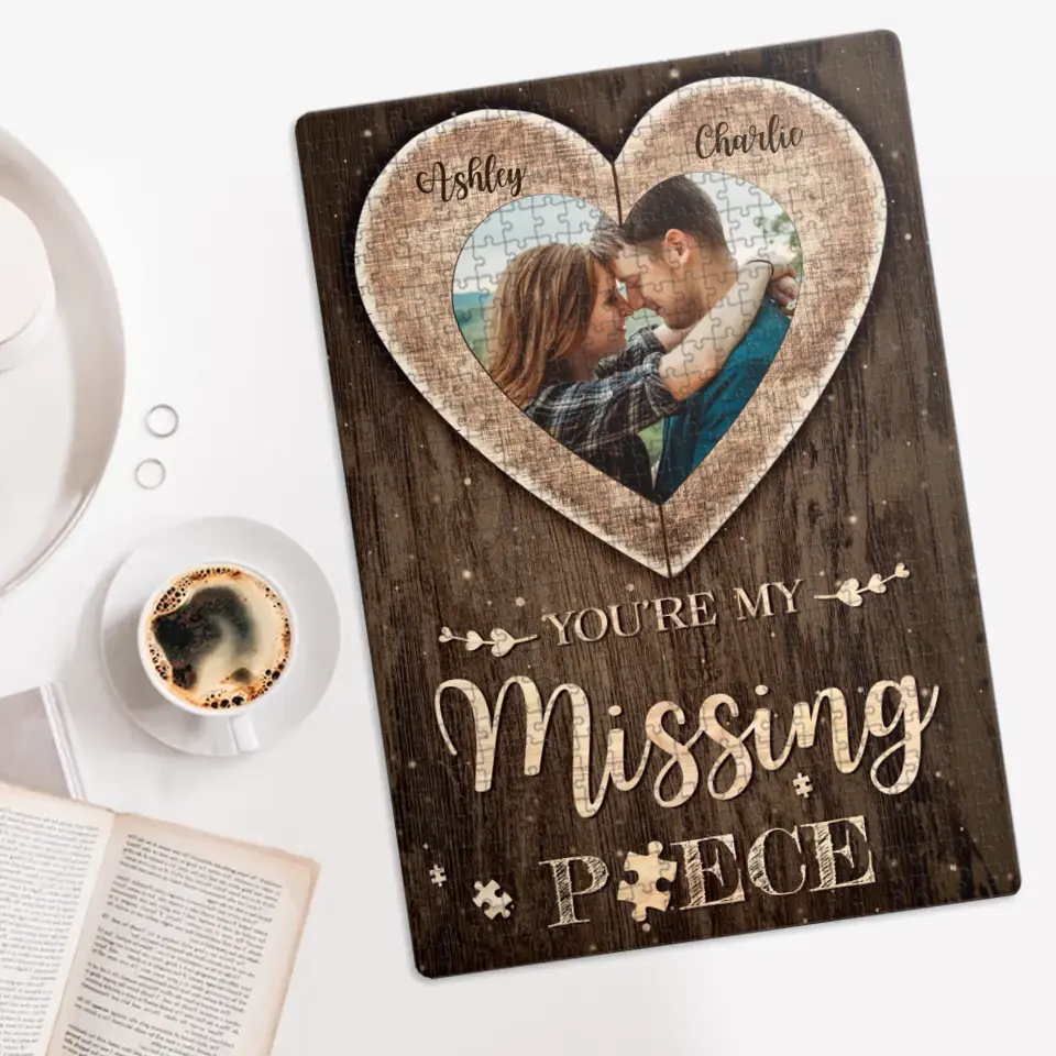 You Are My Missing Piece, Personalized Rectangle Puzzle, Gift For Couple