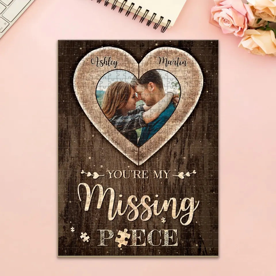 You Are My Missing Piece, Personalized Rectangle Puzzle, Gift For Couple