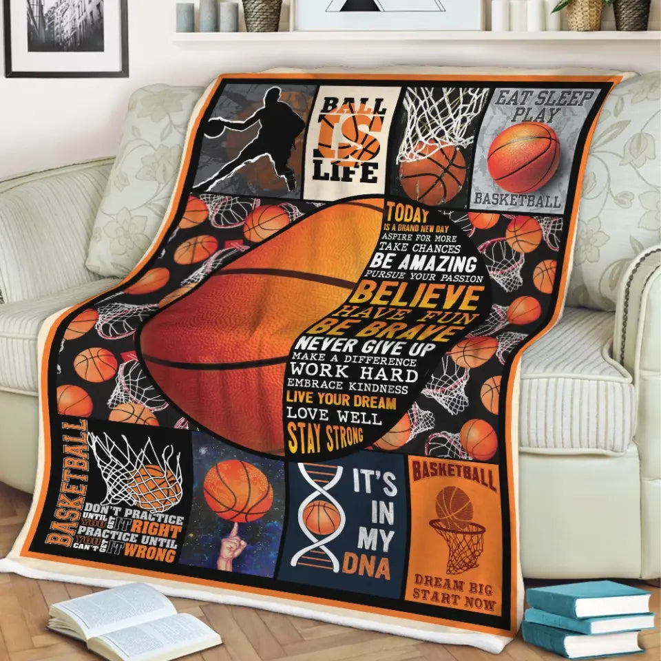 Basketball Dream Big Start Now, Fleece Blanket, Gift For Basketball Players | 312IHPBNBL1323