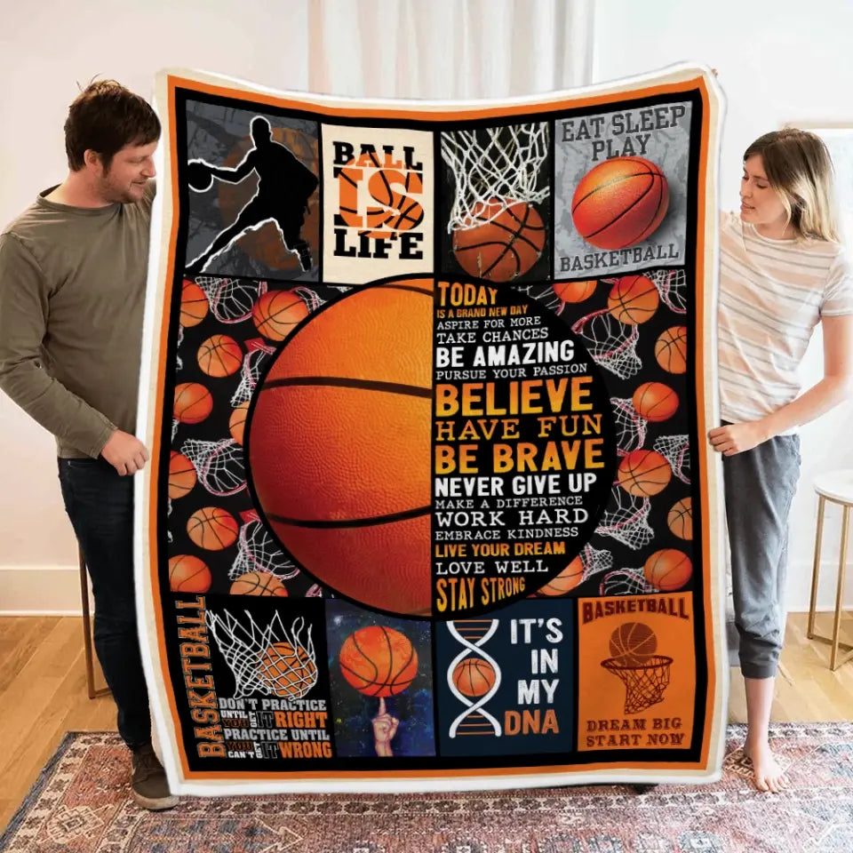 Basketball Dream Big Start Now, Fleece Blanket, Gift For Basketball Players | 312IHPBNBL1323
