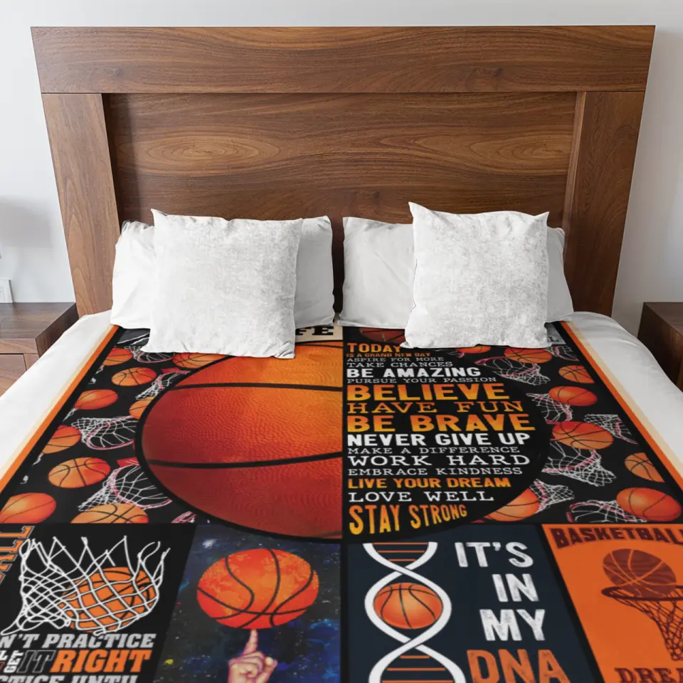 Basketball Dream Big Start Now - Personalized Fleece Blanket - Gift For Basketball Players