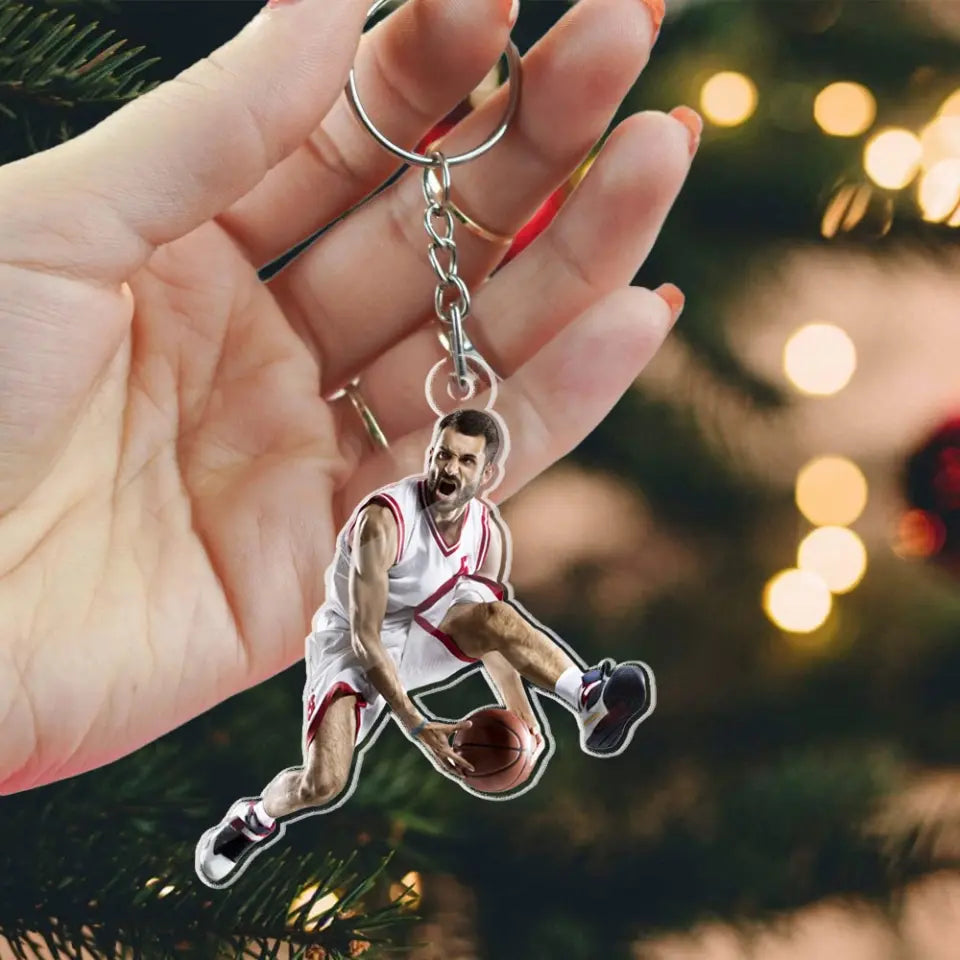 Custom Photo Acrylic Flat Keychain - Personalized Sport Keychain