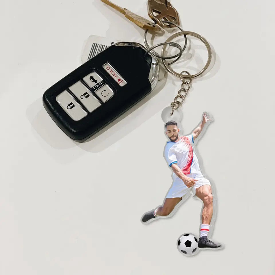 Custom Photo Acrylic Flat Keychain - Personalized Sport Keychain