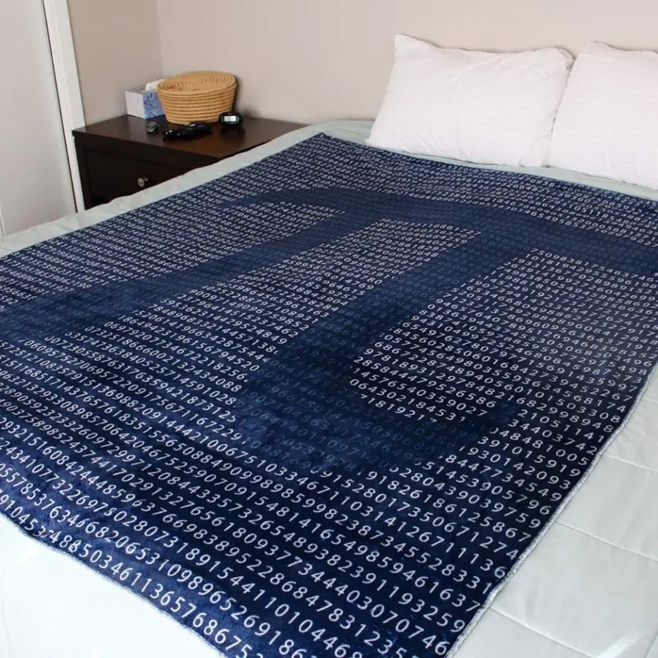 Pi Day Blanket, Gift For Math Teacher, Math Lovers, Fleece Blanket | 312IHPLNBL1342