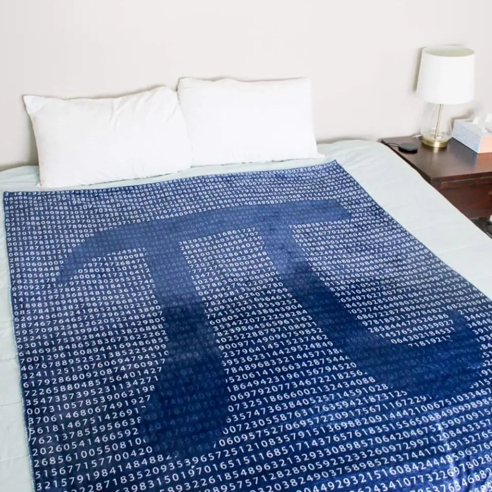 Pi Day Blanket, Gift For Math Teacher, Math Lovers, Fleece Blanket | 312IHPLNBL1342