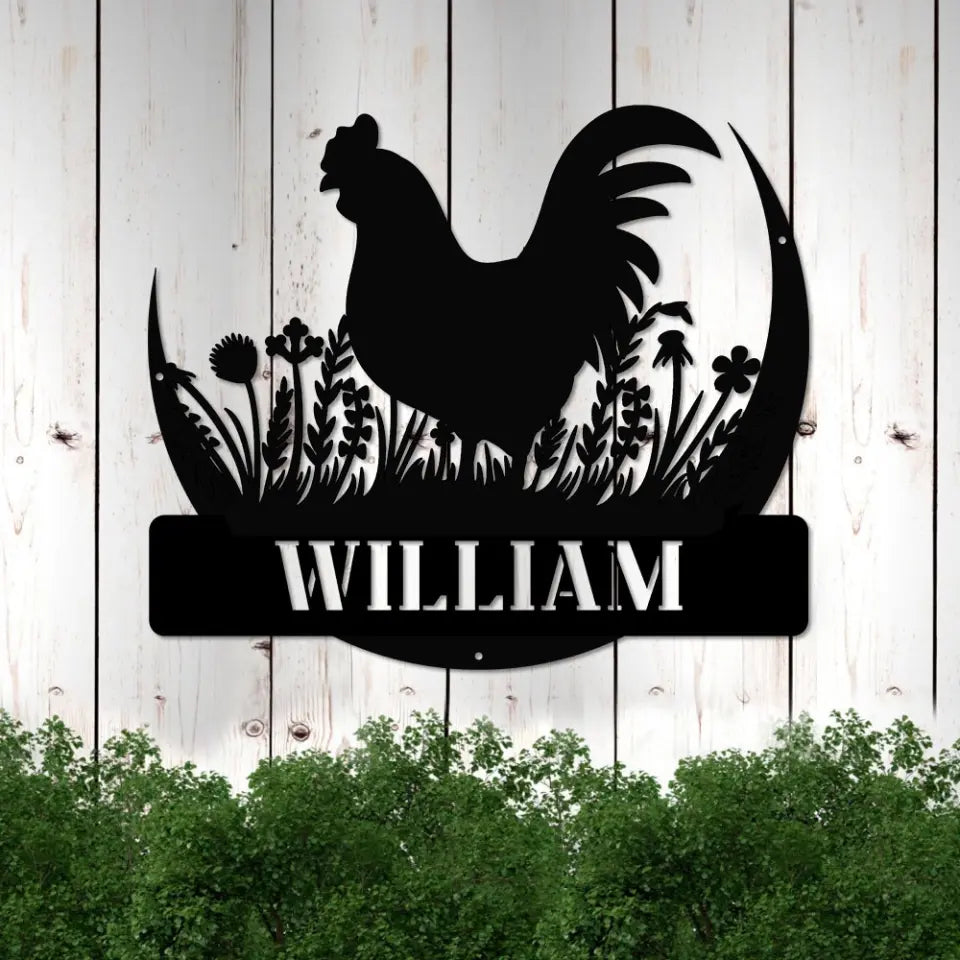 Custom Rooster Metal Wall Signs
