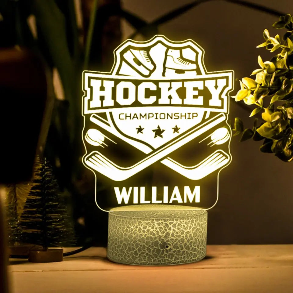 4 Styles Hockey Lamp - Personalized 3D LED Light - Best Gift for Hockey Fans, Hockey Players