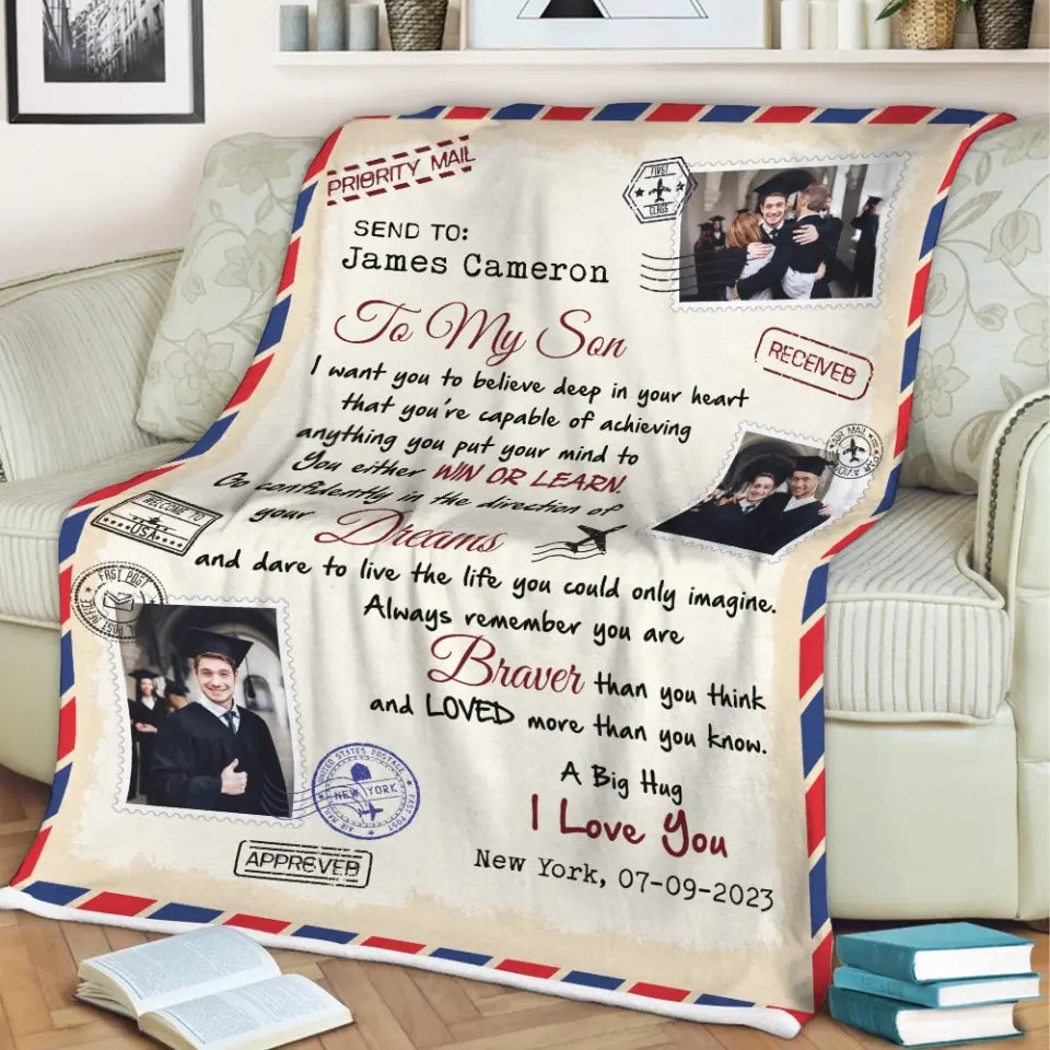 I Want You To Believe Deep In Your Heart - Fleece Blanket Graduation Gift