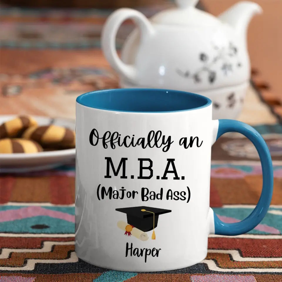 MBA Official Major Bad Ass Personalized White Mug Graduation Gift