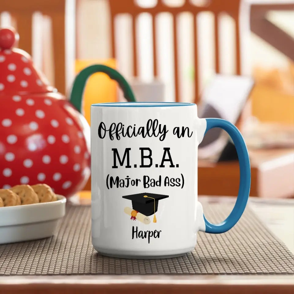 MBA Official Major Bad Ass Personalized White Mug Graduation Gift