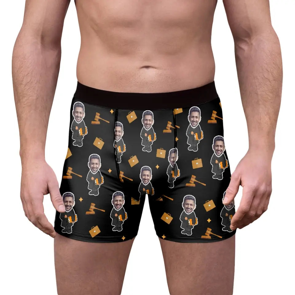Gifts For Lawyers, Judges, Friends, Coworkers, Custom Face All Printed Men's Boxer Briefs | 312IHPNPMB1276