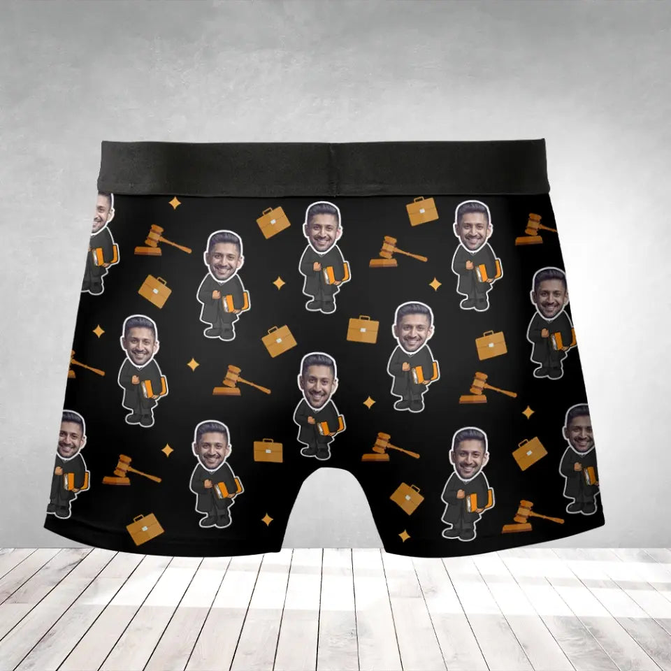 Gifts For Lawyers, Judges, Friends, Coworkers, Custom Face All Printed Men's Boxer Briefs | 312IHPNPMB1276