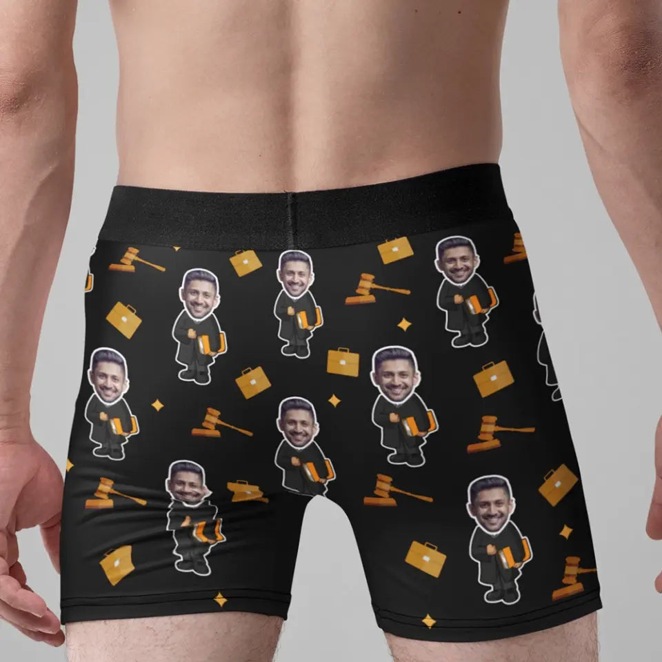 Gifts For Lawyers, Judges, Friends, Coworkers, Custom Face All Printed Men's Boxer Briefs | 312IHPNPMB1276