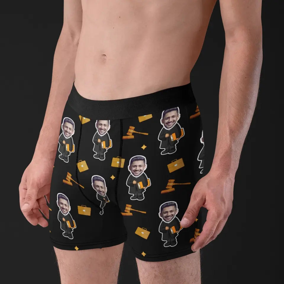 Gifts For Lawyers, Judges, Friends, Coworkers, Custom Face All Printed Men's Boxer Briefs | 312IHPNPMB1276
