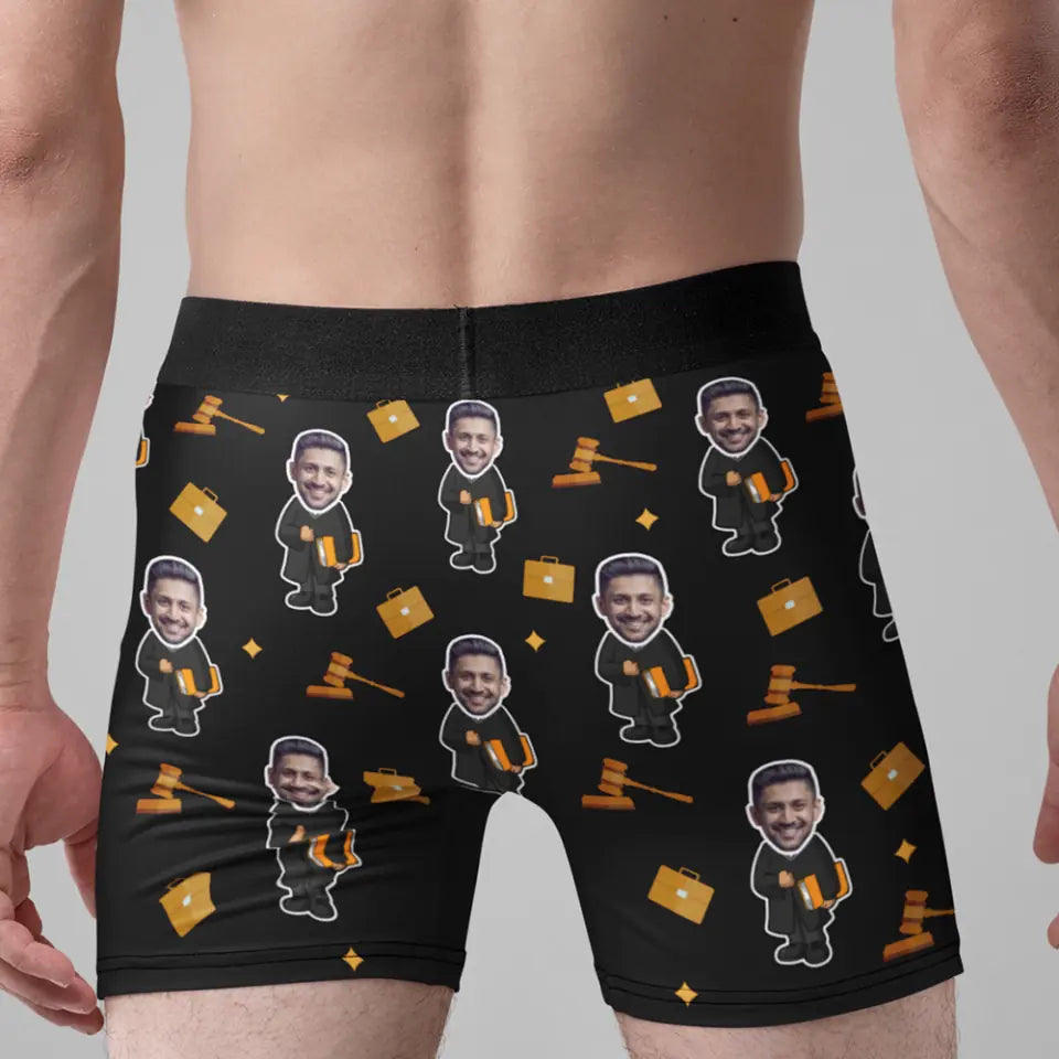 Gifts For Lawyers Judges, Friends, Coworkers, Custom Face Men&#39;s Boxer
