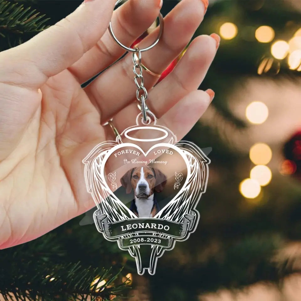 Forever Loved, In Loving Memory, Personalized Acrylic Keychain, Memorial Gifts | 312IHPNPKC1297