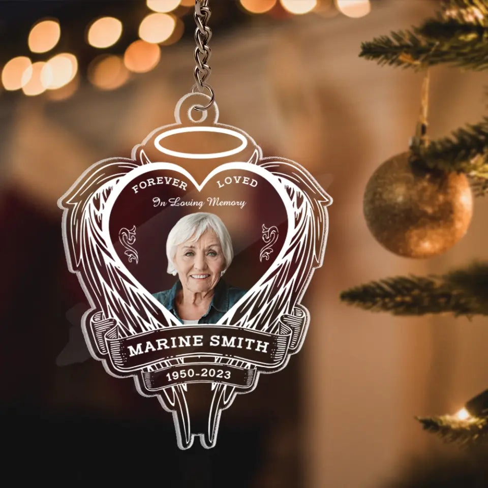 Forever Loved In Loving Memory Personalized Acrylic Keychain Memorial Gift