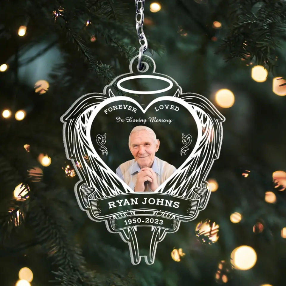 Forever Loved In Loving Memory Personalized Acrylic Keychain Memorial Gift