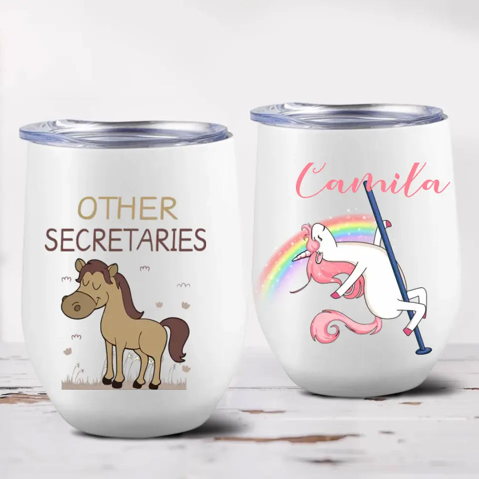 Funny Unicorn Secretary Gifts - Personalized Tumbler