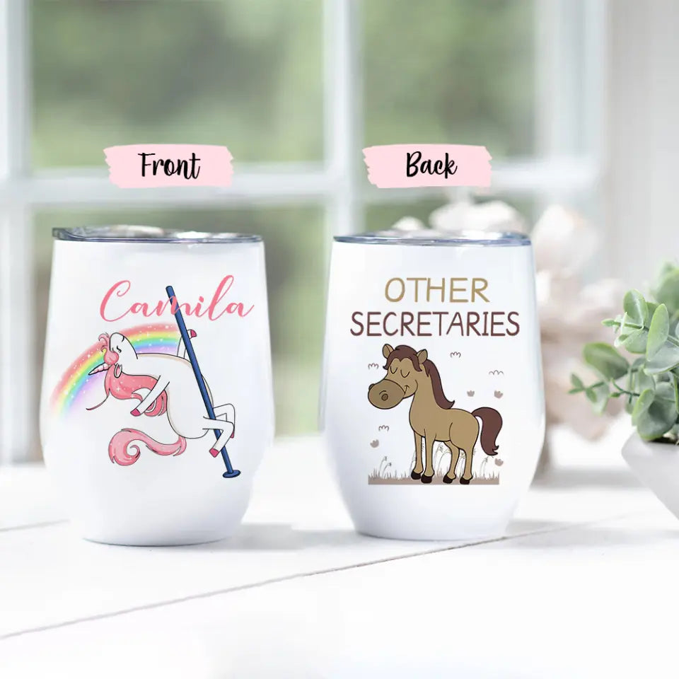 Funny Unicorn Secretary Gifts - Personalized Tumbler