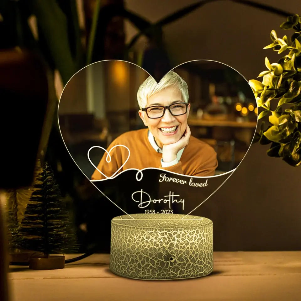 Forever Loved Personalized Photo LED Light Memorial Gift