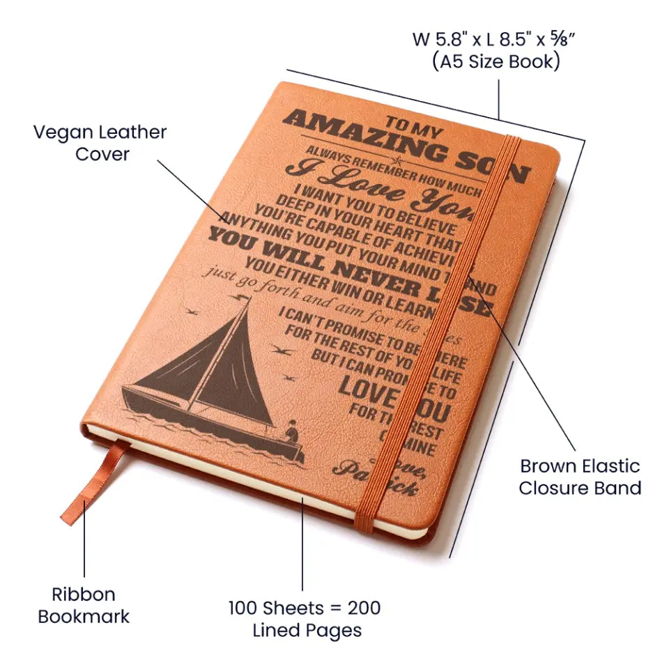 To My Amazing Son, Personalized Graphic Journal, Gift For Son | 309IHPBNLJ1011