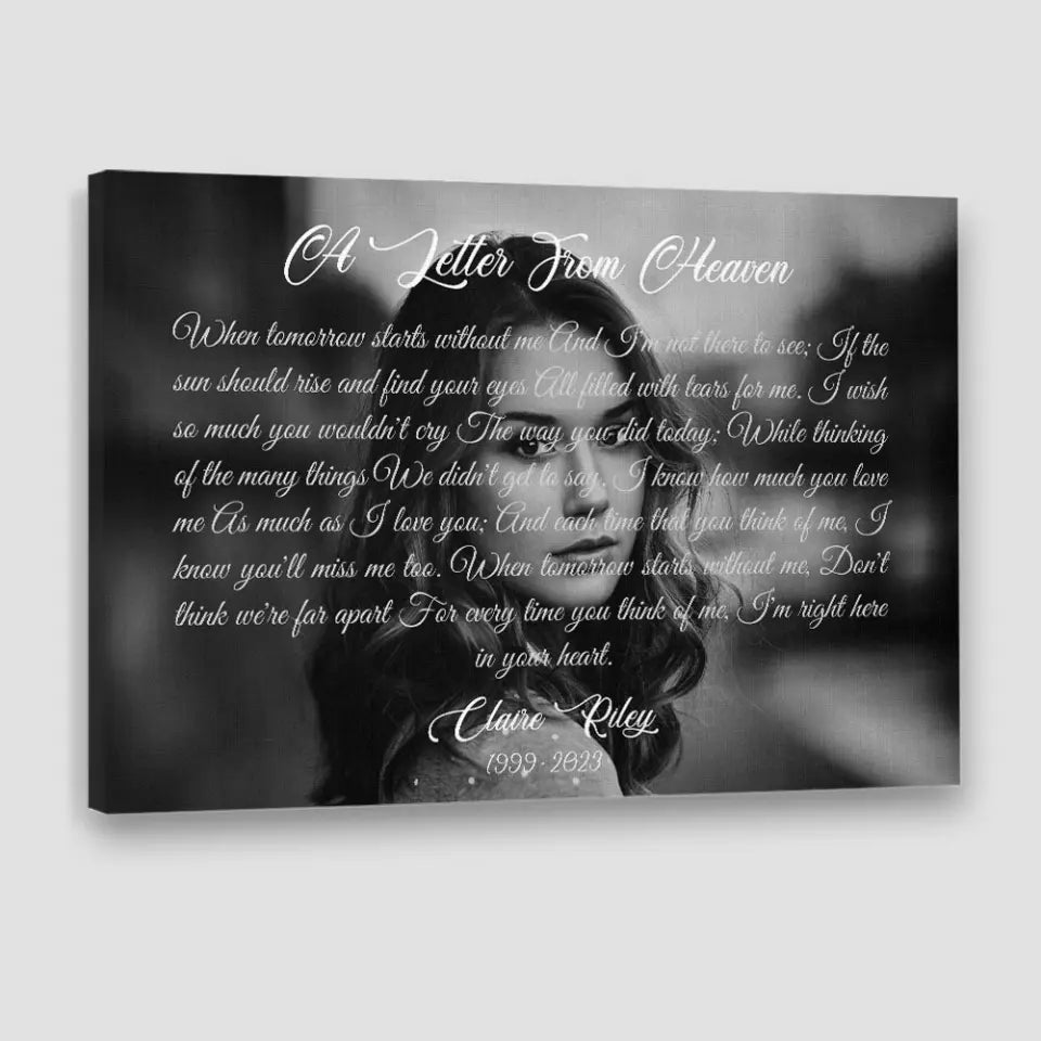 A Letter From Heaven, Upload Photo Canvas/Poster, Memorial Gift | 309IHPLNCA166