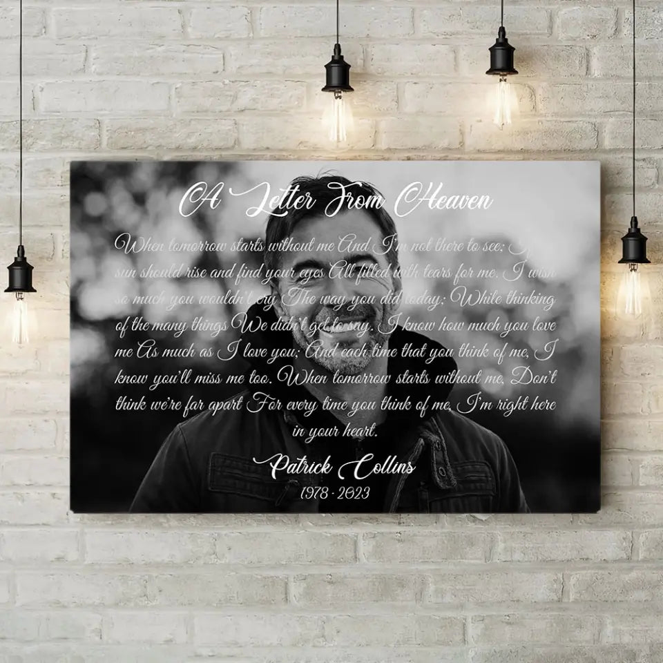 A Letter From Heaven, Upload Photo Canvas/Poster, Memorial Gift | 309IHPLNCA166